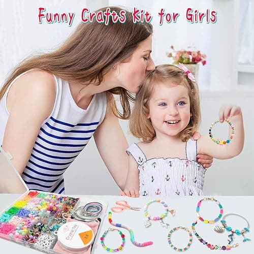 leitait Girls Toys Bracelet Making Kit -3400pcs Charm Jewelry Making Kit Supplies,Unicorn/Mermaid Crafts Birthday Christmas Gifts for Girls Ages 5 6 7 8 9 10 11 12 Years Old thumbnail 3