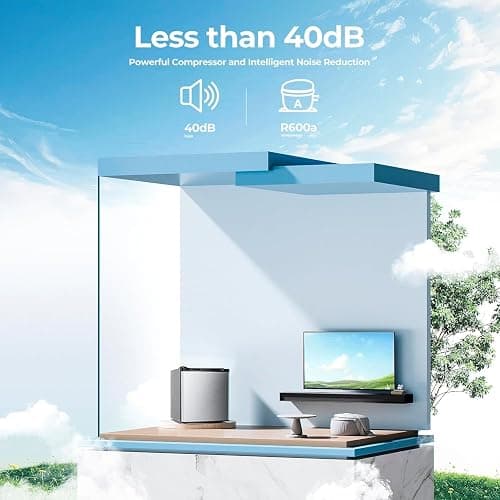 Electactic 1.1 Cu.ft Upright Freezer, Small Mini Freezer with Adjustable Thermostat, Removable Shelves, Reversible Single Door, for Bedroom/Home/Dorms/Apartment, Silver thumbnail 5