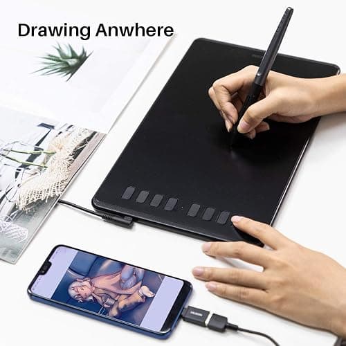 HUION Inspiroy H950P Drawing Tablet, 8x5 inch Digital Art Tablet with Battery-Free Stylus, 8192 Pen Pressure, Tilt, 8 Hot Keys, Graphic Tablet for Design, Writing, OSU, Work with Mac, PC, Mobile thumbnail 7