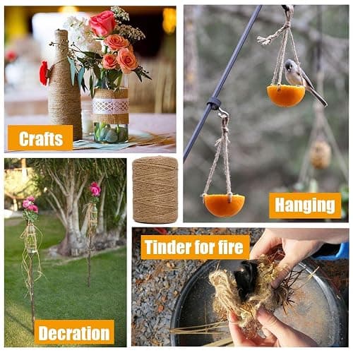 Leecogo 3mm Jute Twine 328 Feet Heavy Duty and Durable Brown Twine for Crafting, Gardening, and DIY Projects thumbnail 7
