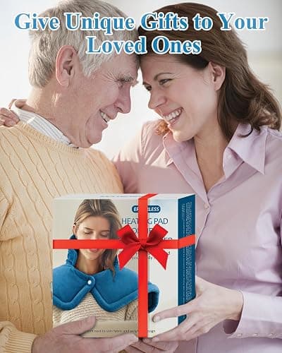 Heating Pad for Neck Shoulders Pain Relief, Christmas Gifts for Men Women Mom Dad Seniors, Electric Weighted Heated Wrap 6 Heat Settings 4 Timers Auto Off, Birthday Anniversary Retirement Gifts, Blue thumbnail 6
