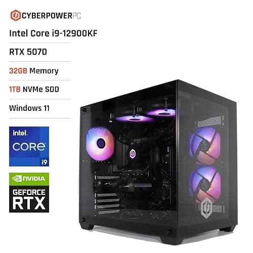 CyberpowerPC Luxe PC Gamer - Intel Core i9-12900KF, Nvidia RTX 5080 16Go, RAM 32Go, SSD NVMe 1To, 850W 80+ PSU, Wi-FI, Refroidissement Liquide, Windows 11, Ark RGB thumbnail 2