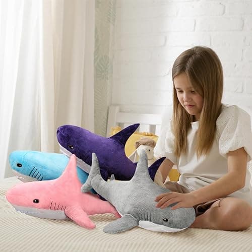 MUPI Shark Stuffed Animal Plush, Pink 11 Inch, Cute Shark Pillows | 11/17/23/31/39 Inch, Soft Cotton Ocean Sea Animal Plushies, Kawaii Decorative Toy Gifts for Kids and Sharks Lovers thumbnail 6