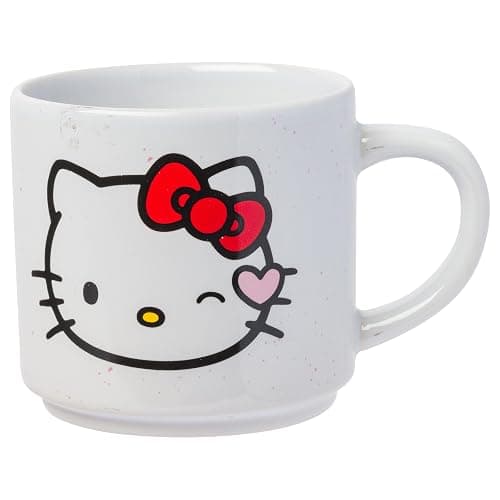 Silver Buffalo Sanrio Hello Kitty Faces and Hearts 4pc Ceramic Mug Stack Set, 10 Ounces thumbnail 7