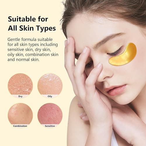 Adofect Under Eye Patches 30 Pairs, 24K Gold Under Eye Mask with Hyaluronic Acid for Dark Circles and Puffy Eyes, Bachelorette Party Accessories, Bridesmaid Gifts, Daily Skin Care thumbnail 6