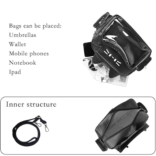 Lifelix Cat Ita Bag Backpack with Clear Window, Kawaii Pin Display Crossbody Bag, Y2K Anime Purse for Pins (Black) | Clear window displays 10-20 enamel pins with insert board. 3-way carry: backpack, shoulder, crossbody. Water-resistant PU thumbnail 3