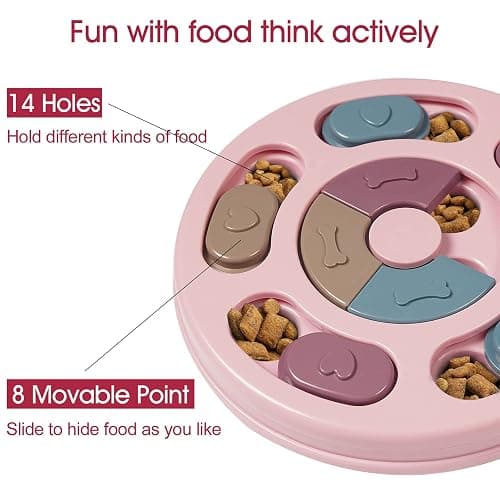 DR CATCH Dog Puzzles,Dogs Food Puzzle Feeder Toys for IQ Training & Mental Enrichment,Dog Treat Puzzle(Pink) thumbnail 4