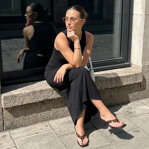 CUSHIONAIRE Mezzo Clear Strap Kitten Heels for Women, Square Toe Flip Flop Sandal Heels with Memory Foam Comfort thumbnail 2