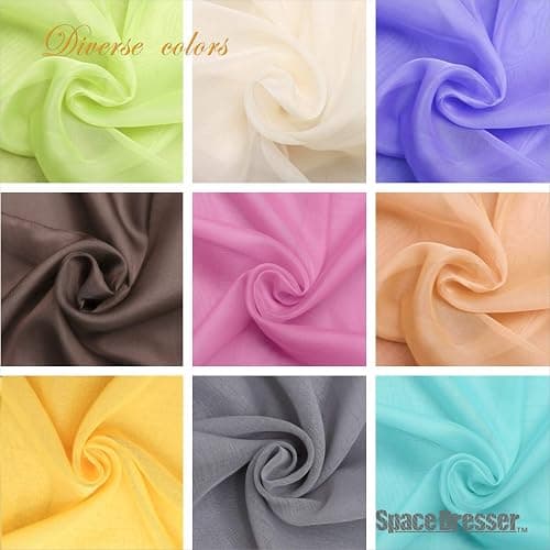 SpaceDresser Sheer Voile Window Treatment Rod Pocket Curtain Panels for Kitchen Bedroom Living Room Drapes Sunlight Filtering Privacy Semi Home Decor Assorted Colors Sizes (Burgundy, 52 W x 45 L) thumbnail 9