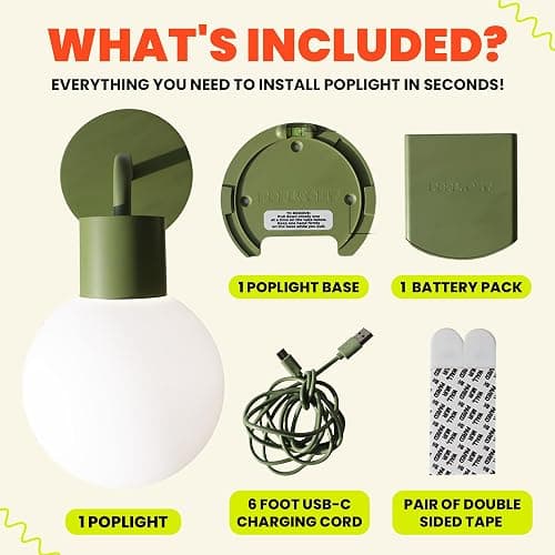 Poplight Wireless Wall Sconce (Shark Tank) Rechargeable & Dimmable LED Light w/App Control & Damage-Free Install, Moveable Modern Ambient Lighting for Elegant Home & Bedroom Decor | Sage Green thumbnail 6