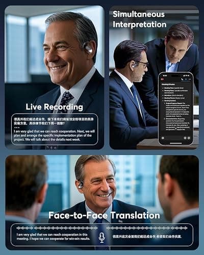 Real-Time AI Translation Earbuds, 198 Language Translator Earbuds, Audifonos Traductores Inglés Español, 3-in-1 Translating Earbuds for Travel, Meetings & Language Learning, with Charging Case thumbnail 6