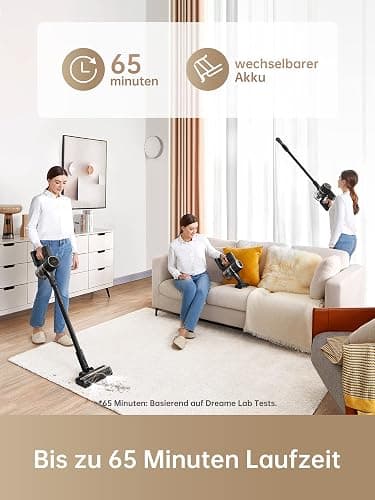 dreame R10 Pro Kabelloser Staubsauger, 20,000PA / 150AW Starke Saugleistung, 65 Min. Laufzeit, Mehrflächenbürste, LED-Lichter, Ideal für Haus- und Autoreinigung, Leicht & Vielseitig thumbnail 3