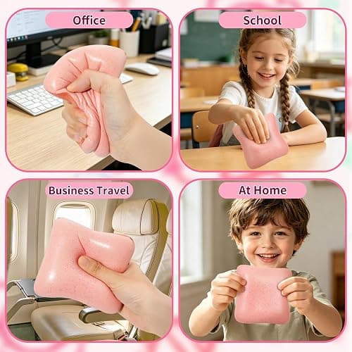 Bread Squishy Toy, Slow Rising Squishy Toys, Cute Food Fidget Toy, Sensory Squeeze Toy for Kids and Adults, Fun Desk Toy & Party Favor Gift (Pink) thumbnail 7