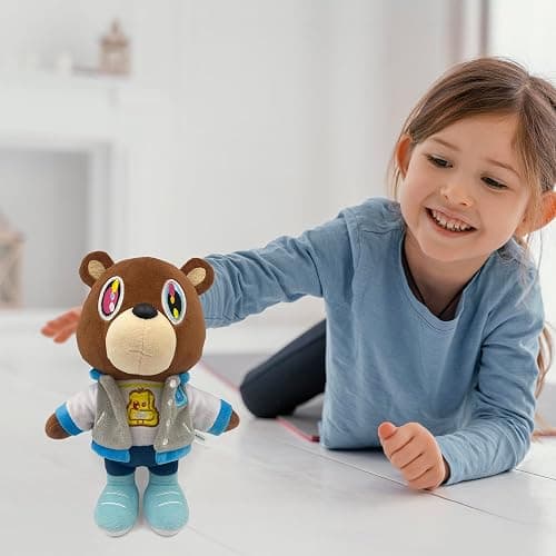Adenzai Kanye Bear Plush - 10 Inch Cute Plush Bear Stuffed Animal Toy – Soft and Adorable Gift for Kids, Boys, Girls, Birthdays, Easter, and Graduation Cute Halloween Plush thumbnail 6