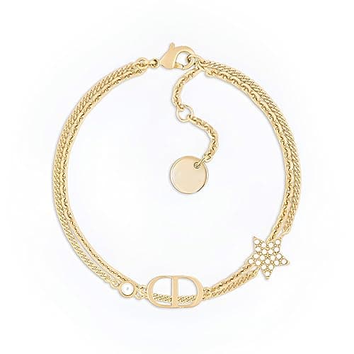 18K Gold CZ Star Charm Bracelet Jewelry for Women, Initial Nail Letter Bracelet for Women, Dainty Designer Gold Link Bracelet, Idea Gift for Mother's Day - G