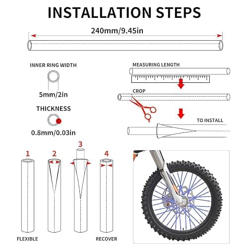 Spoke Covers Spoke Skins,PSLER 72pcs Wheel Rim Trim Wrap Reusable Protector Covers for Wheelchair Mountain Motorbike - Blue Spoke Covers thumbnail 6