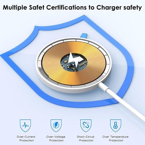 [Apple MFi Certified]10FT Magnetic Wireless Charger for iPhone 17 16,Apple Fast Mag-Safe Charger 15W Fast Wireless Charging Pad for iPhone 17/17 Air/17 Pro/17 Pro Max/16/15/14/13/12 Series,AirPods 3/2 thumbnail 5