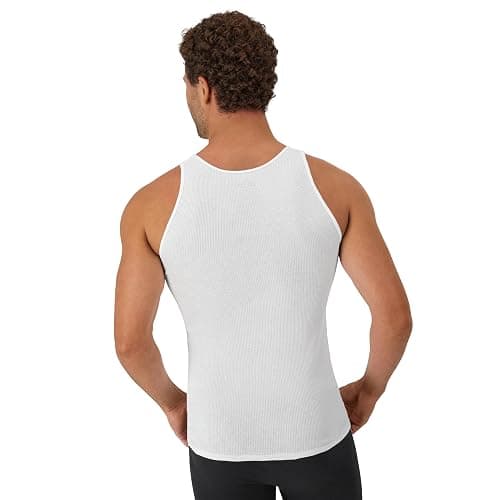 Hanes Top Undershirt Pack, 6-Pack, Moisture-Wicking Cotton Ribbed Tanks for Men thumbnail 3