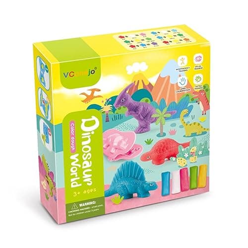 VConejo Color Dough Toys Dough Accessories Set Creations Tools for Kid 2-4-8 Years (Dinosaurs World) - Dinosaur World thumbnail 5