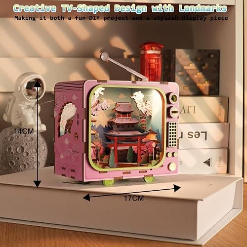 Under Mount Fuji 3D Wooden Puzzle with LED Lights, DIY Craft Model Kit for Adults & Kids, Creative Building Set and Unique Home Decor Gift thumbnail 5