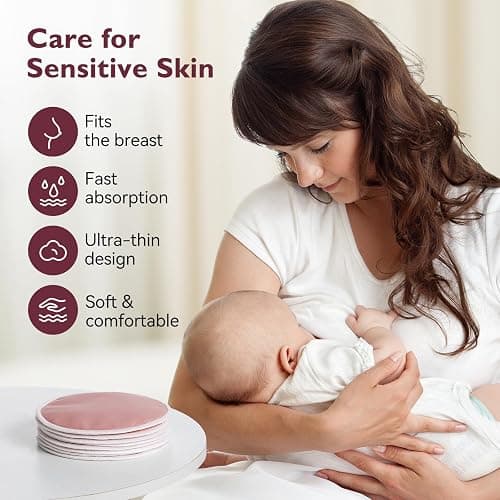Momcozy Reusable Nursing Pads, Innovative Use of One Way Moisture-Wicking Fabric & 3-Layer Washable Breast Pads, Ultra-Thin Design, Light and Unburden, 14 Pack + Wet & Dry Separation Bag + Wash Bag thumbnail 8