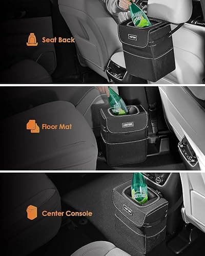 HOTOR Car Trash Can - Leak-Proof Car Organizer and Storage Bag for The Back/Front/Console of Any Cars,Sedans, SUVs & Trucks Easy-to-Install Car Accessory Interior thumbnail 8