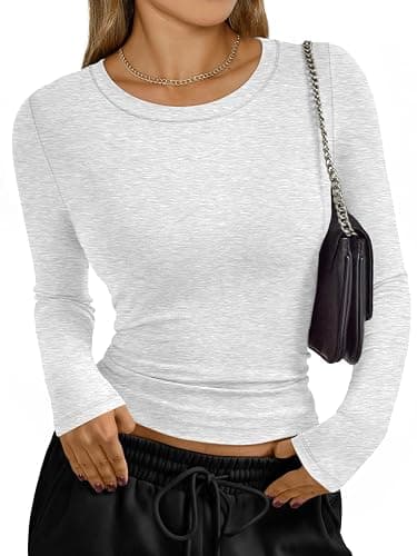 Trendy Queen Women's Long Sleeve T-Shirt | Ultra Soft Rayon Blend, Stretchy Basic Crew Neck Tee, Relaxed Fit Layering Top for Fall, Winter & Spring - Image 1