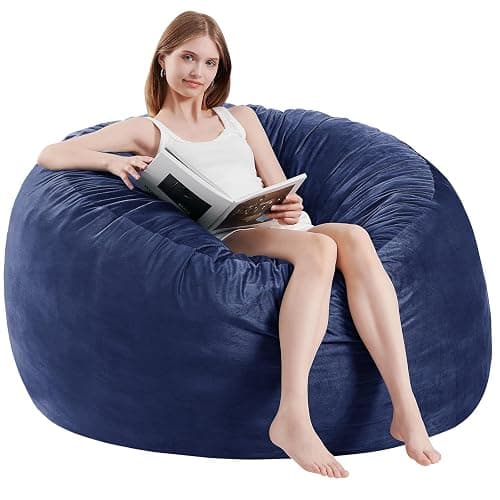 ILPEOD Bean Bag Chairs - Memory Foam Furniture BeanBag Chair - Kids/Teens Sofa with Soft Micro Fiber Cover - Round Fluffy Couch for Living Room Bedroom College Dorm - Image 1