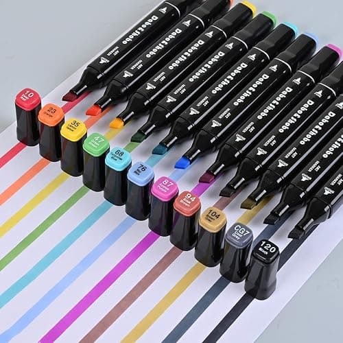 Dabo&Shobo 96 Color Alcohol Marker Pen, Bright Permanent Markers For Coloring, Markers For Adults Coloring Book, Wide Chisel And Fine Tip, Dual Tip Design Equipped with Black Suitcase thumbnail 3
