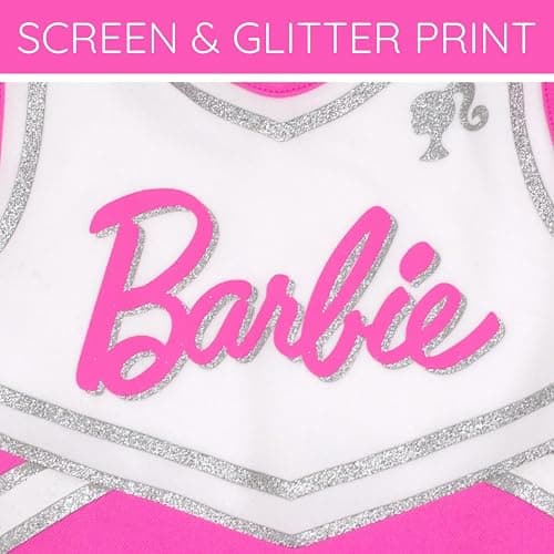 Barbie Girls Cheerleader Dress and Bow Outfit Set Toddler to Big Kid Sizes (2T - 14-16) thumbnail 4
