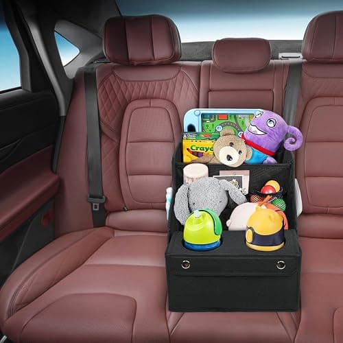 MULISOFT Car Seat Organizer- Backseat Car Organizer with 11 Storages Compartments and 2 Cup Holders, Organizers and Storage, Front Seat for Travel Kids,Black thumbnail 6