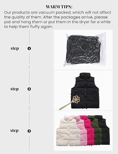 Athlisan Womens Zip Up Puffer Vest Stand Collar Sleeveless Padded Jacket Coat thumbnail 7