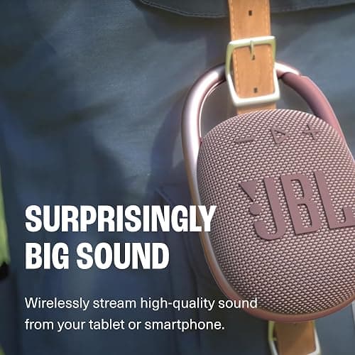 JBL Clip 4 - Portable Mini Bluetooth Speaker, big audio and punchy bass, integrated carabiner, IP67 waterproof and dustproof, 10 hours of playtime, speaker for home, outdoor and travel (Black) thumbnail 4