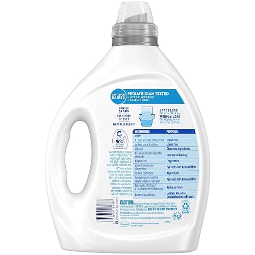 all Baby, Gentle for Baby, Liquid Laundry Detergent, Hypoallergenic for Sensitive Skin, Concentrated, 75oz, 100 Loads thumbnail 6
