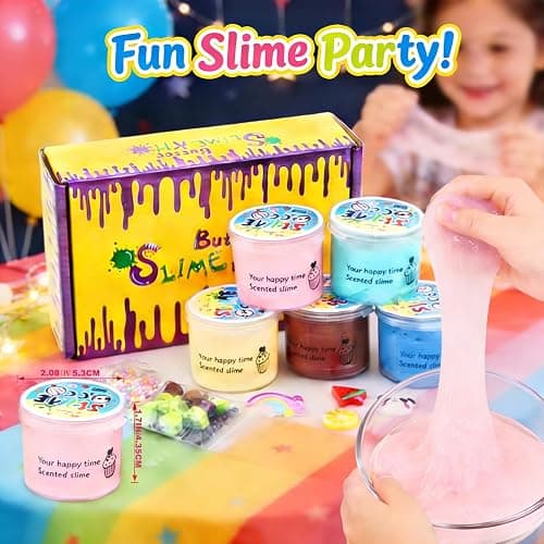 5 Pack Butter Slime Kit,Birthday Gifts for Kids,Party Favors for Girls and Boys,Non-Sticky,Super Soft Stress Relief Toy thumbnail 2