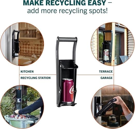 HomeBuddy Can Crusher for Recycling - 12 Oz. and 16 Oz. Can Crusher Wall Mounted for Aluminum - Compact and Easy to Use, Mounting Rivets Included, Man Cave Accessories thumbnail 8