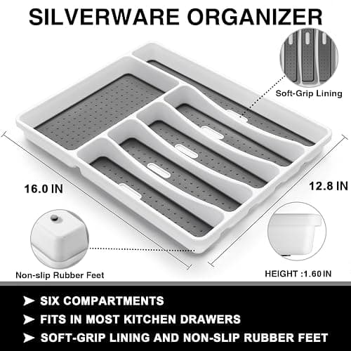 49-Piece Silverware Set with Organizer, Heavy Duty Stainless Steel Flatware for 8, Cutlery Utensil Sets with Steak Knives, Rust-proof, Mirror Polished, Dishwasher Safe thumbnail 4