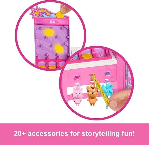 Barbie Mysteries: Beach Detectives Malibu” Doll & Cotton Candy Game Booth Playset with 20 Accessories Including Prizes thumbnail 4