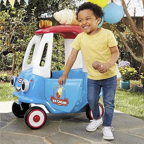 Little Tikes Cozy Ice Cream Truck, Coupe Ride On Car, Kid and Parent Powered, Truck Music, Including Accessories- Gift for Kids, Toy Girls Boys Ages 1.5 to 5 Years Old thumbnail 4
