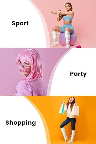 Clothirily Leg Warmers, Fashion Knit Neon Leg Warmers for Women 80s Sports Party Yoga Accessories thumbnail 7