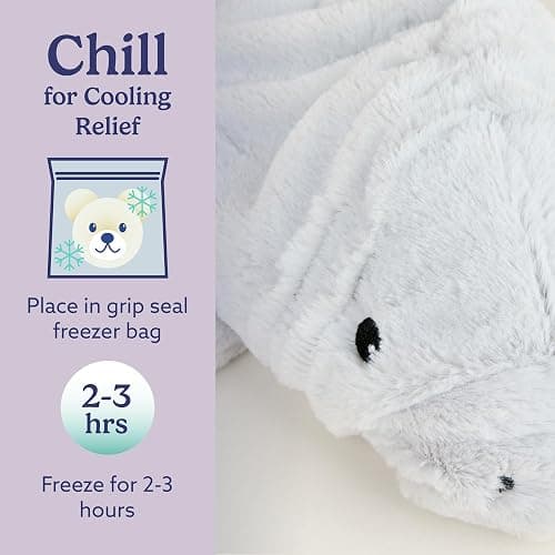 warmies Microwavable & Weighted Stuffed Animals, Manatee - Heated Stuffed Animal Plushie for Warmth & Comfort - Cute Soft Plush Toys for Adults & Children (Boys, Girls, Babies & Toddlers) thumbnail 5