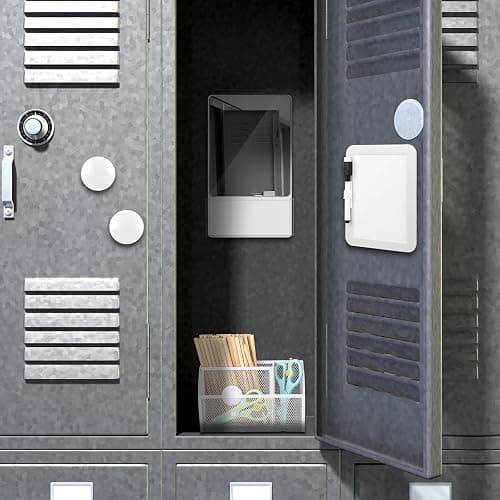 Fuyoooo 5 Pcs Magnetic Locker Accessories Organizer Kit, Classic, White thumbnail 6