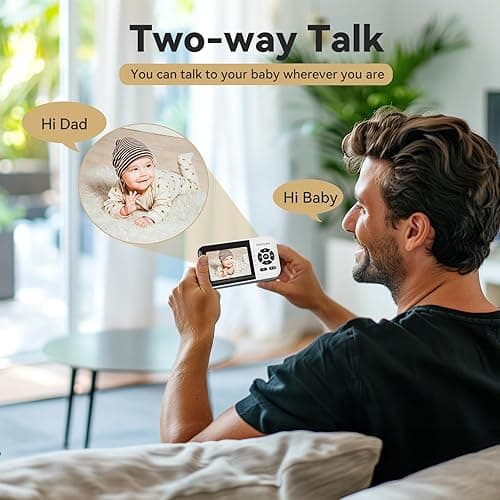 ebemate WiFi Video Baby Monitor,2.8" Display with 1080P Camera,No Glow Night Vision,2-Way Talk & 1500Ft Long Range,WiFi On/Off Cam Baby Monitoring EBS28 thumbnail 3