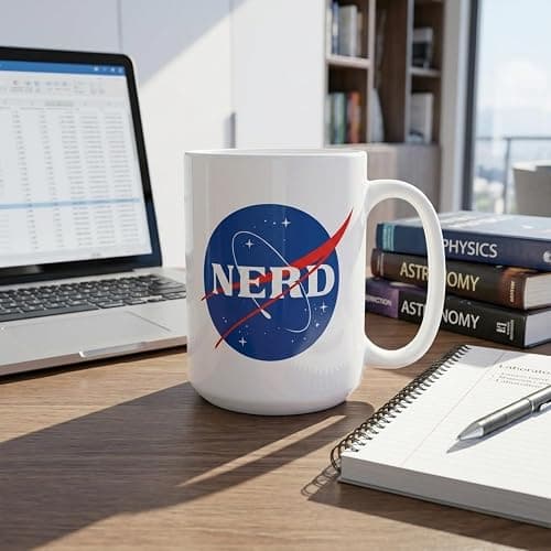 Artisan Owl NASA NERD Mug - 15oz Large Funny Coffee Cup for Science Lovers, Space Enthusiasts, Nerd Gifts, Scientists, Engineers & STEM Students thumbnail 2