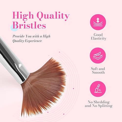 MelodySusie 3Pcs Acrylic Nail Brush Set, Sizes 8/10/14 - Professional Nail Art Tool for Acrylic Application, Powder, Extension & 3D Carving, Pink thumbnail 2