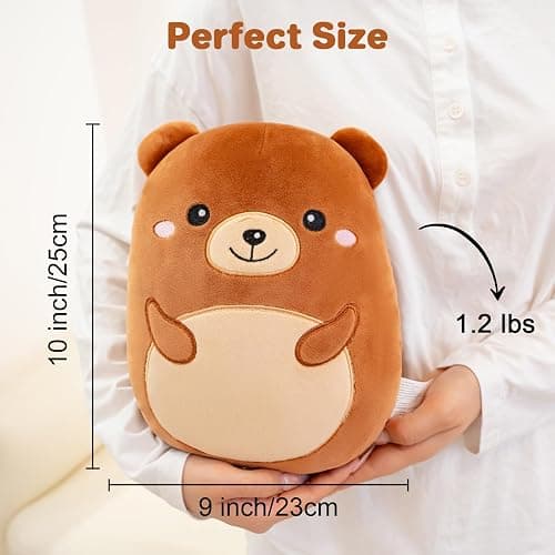 Finebee Bear Microwavable Heating Pad for Period Cramps, Cute Bear Plush, Weighted Stuffed Animal Warm Gifts for Kids Adults 10 Inch, 1.2 Lbs thumbnail 5