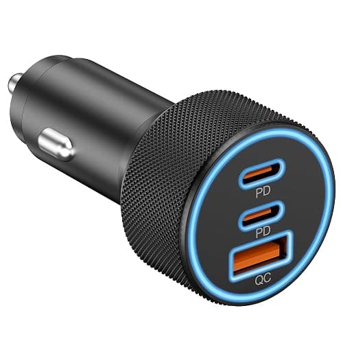 USB C Car Charger, 3-Port 67W Dual USB-C & USB-A Car Power Adapter PD/QC Fast Charging Cigarette Lighter for iPhone 17/16/15/14/13/12/11 Pro Max, iPad, Samsung Galaxy S25 S24/S23/S22, Pixel, Android - Image 1