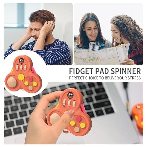 Yrissmiss Fidget Toys for Adults,1PCS Fidget Pad Easter Basket Stuffers for Boys Girls,Sensory Toys Stress Relief Cube Clicker Controller,ADHD Autism Fidget Spinner for Office Desk Travel Games thumbnail 6