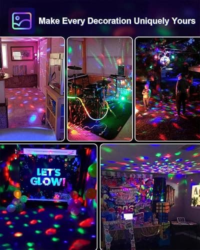 Luditek 2-Pack Sound Activated Party Lights with Remote Control, Disco Ball Light, DJ Strobe Lamp for Home Room Dance Party Supplies White Elephant Gifts Birthday Christmas Halloween Party Decorations thumbnail 6