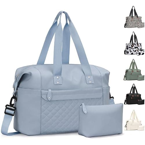 Pritent Travel Duffle Bag, Weekender Overnight Personal Item Carry On Bag | Waterproof Duffel Bag, with Toiletry Bag, Removable Strap, Hospital Bag for Labor Delivery, Airplane Travel, Gym - Image 1